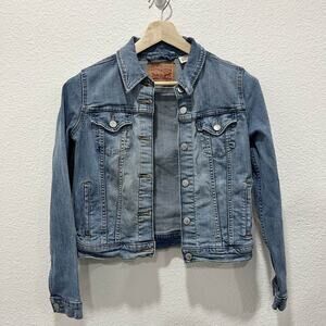 Levi's Women's Blue Denim Trucker Jacket Medium Wash Small